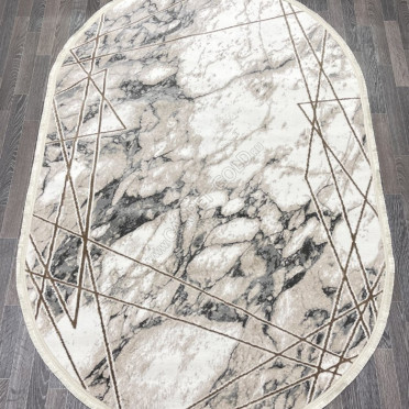 Турецкий ковер 40629B_COKME BEJ / K.GRI ОВАЛ