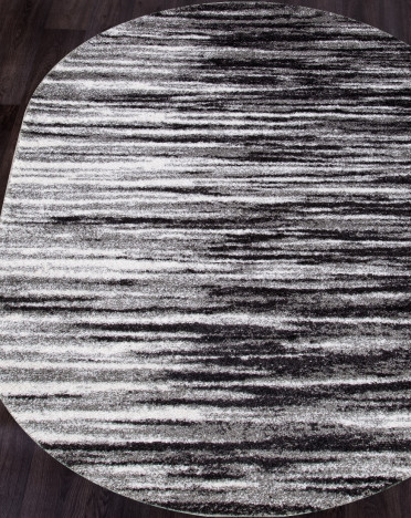 Ковер российский t623 Platinum (Фризе, серый) овальный