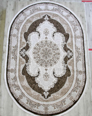 Ковер турецкий 36945A Avangard (Полиэстер хит-сет, коричневый) овальный