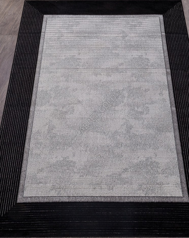 Ковер турецкий 04476S OMEGA (полиэстер хит сет, черный, серый)