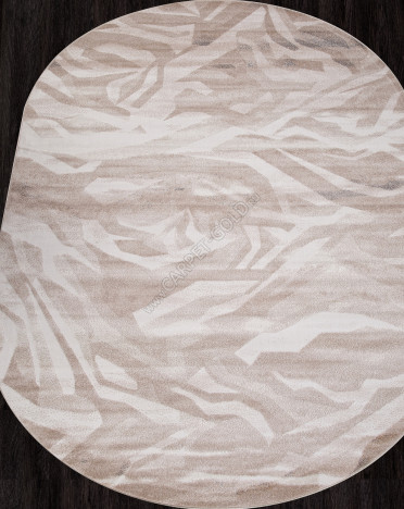 Ковер российский D989 NATUREL (Фризе, бежевый) овальный