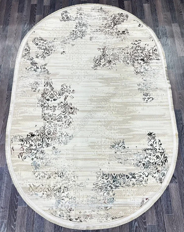 Ковер турецкий L157A FESTIVAL (Полиэстер, бежевый, кремовый) овальный