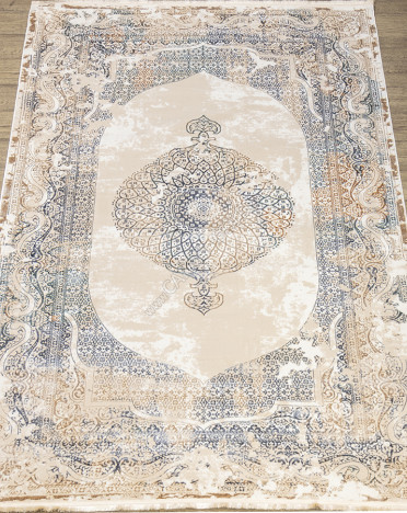 Ковер турецкий 4406G Ascona (Полиэстер хит-сет, бежевый, серый)