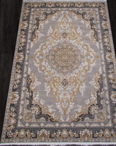 Ковер персидский 752080 Kashan (Хит-сет, желтый, серый)