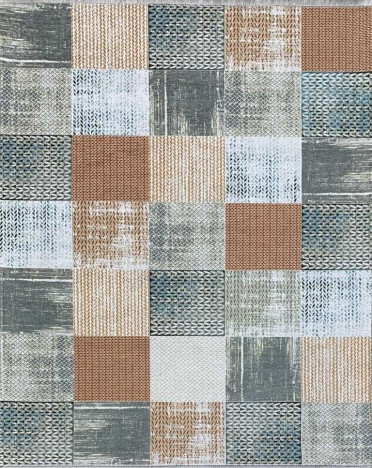 Ковер турецкий MK050 Qum (Полиэстер хит-сет, бежевый, серый)