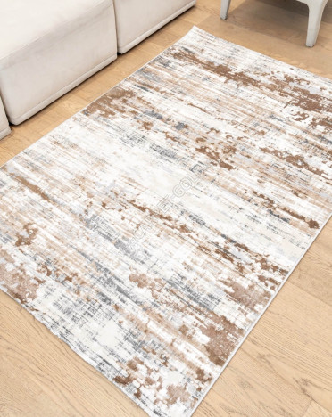 Ковер турецкий D060A Белла (Полиэстер хит-сет, бежевый)