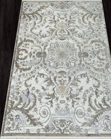 Ковер турецкий 00765A SAHARA (Полиэстер, серый, кремовый)