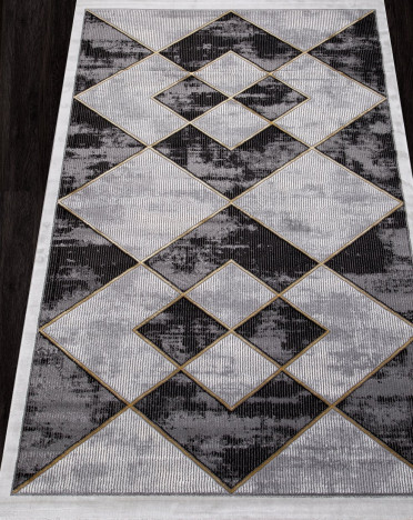 Ковер турецкий 04483G OMEGA (PP Heatset Высокоплотный, серый)