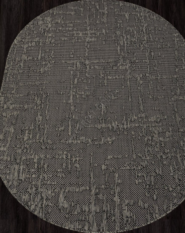 Ковер российский S136 KAIR (Полипропилен, серый) овальный