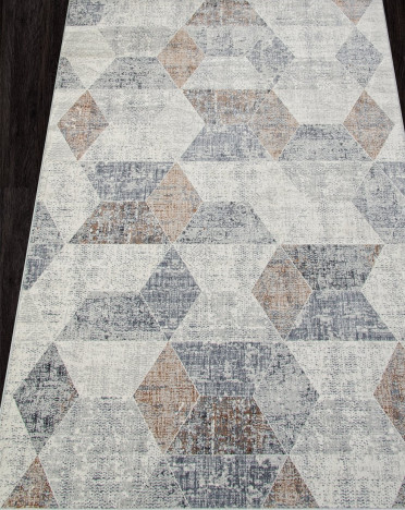 Ковер российский F257 ZUMMA (PP Heatset Высокоплотный, оранжевый, серый)