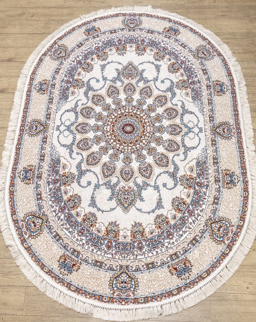 Ковер российский 29290-22822 Семеркант (PP Heatset Высокоплотный, кремовый) овальный