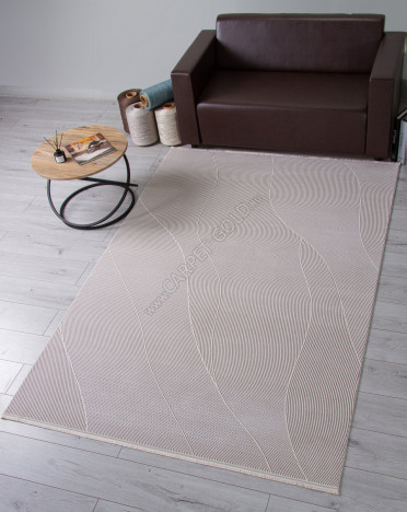 Турецкий ковер Turcia DUBAI 00718 (Эвкалиптовый шелк, серый)