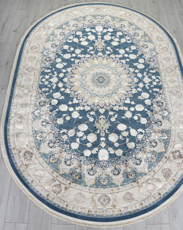 Ковер A050B - D.BLUE / CREAM - Овал - коллекция ZARINA