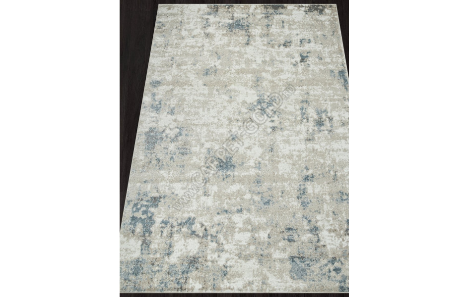 Ковер на пол бежевый с голубым Nat32 - BBL